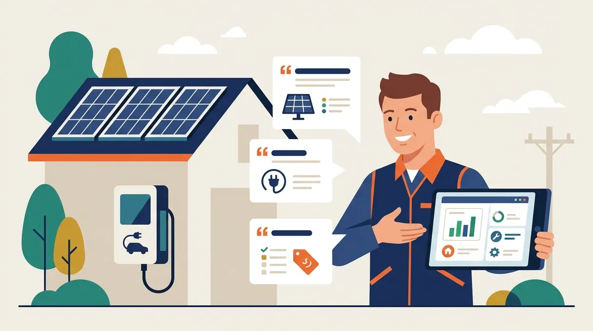 Service and residential quoting: panels, EV chargers, and flat rate