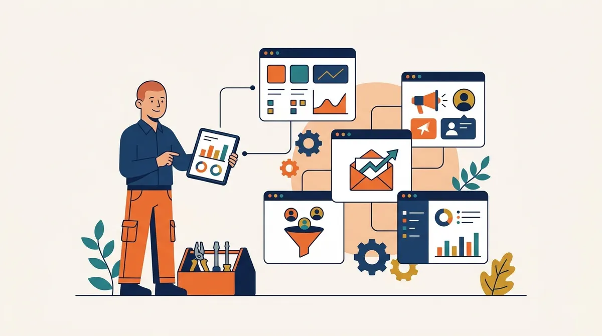 The electrician marketing stack at a glance