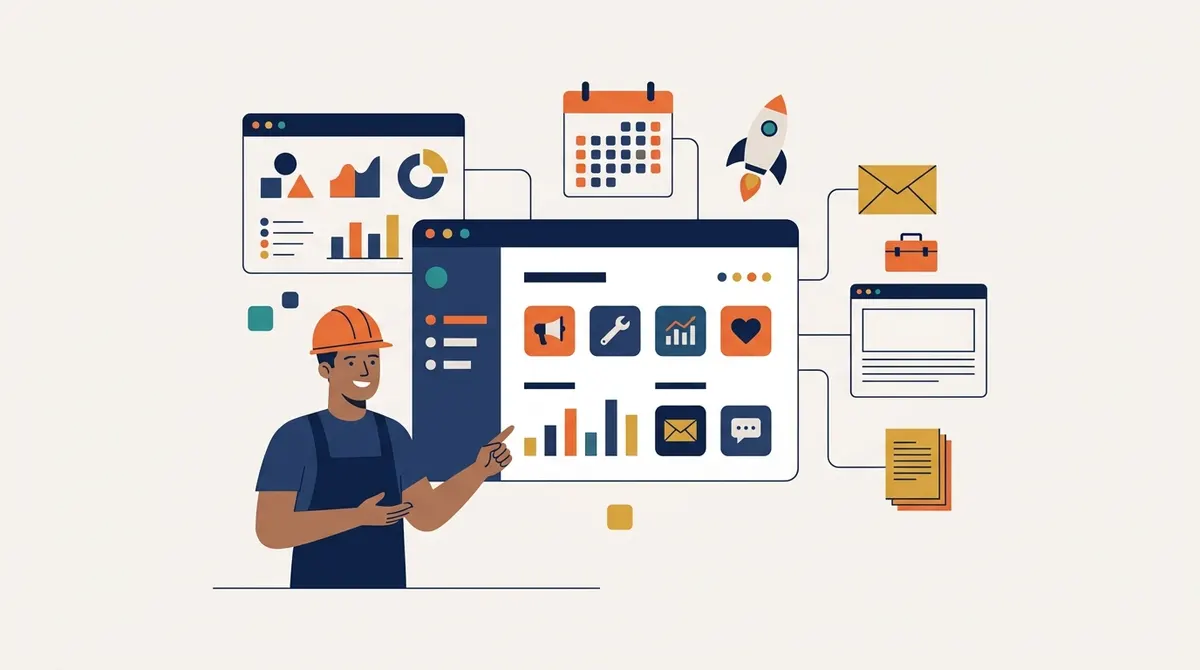 The roofing marketing stack at a glance