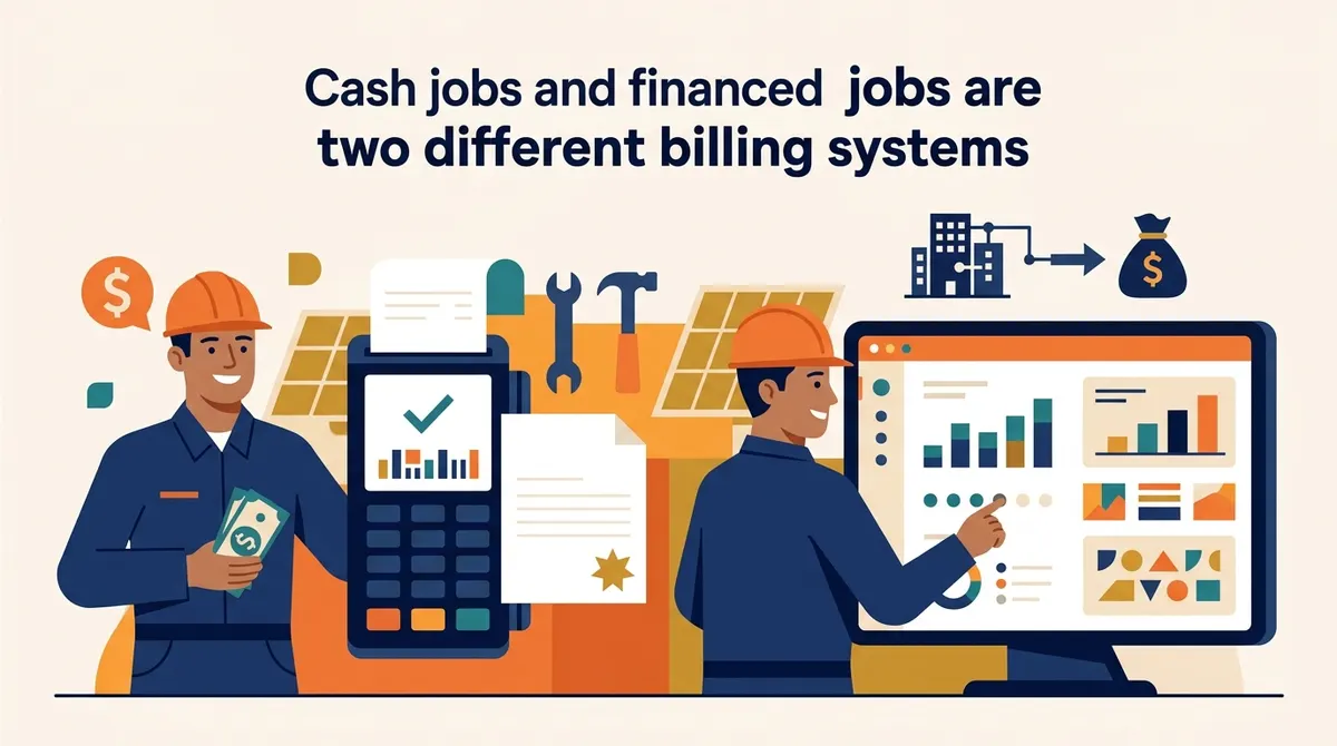 Cash jobs and financed jobs are two different billing systems